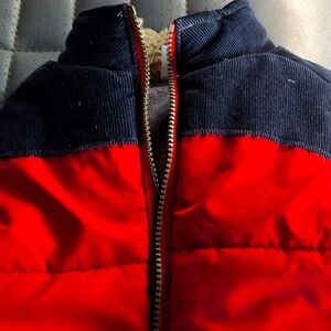 Boys red and black fleece lined vest